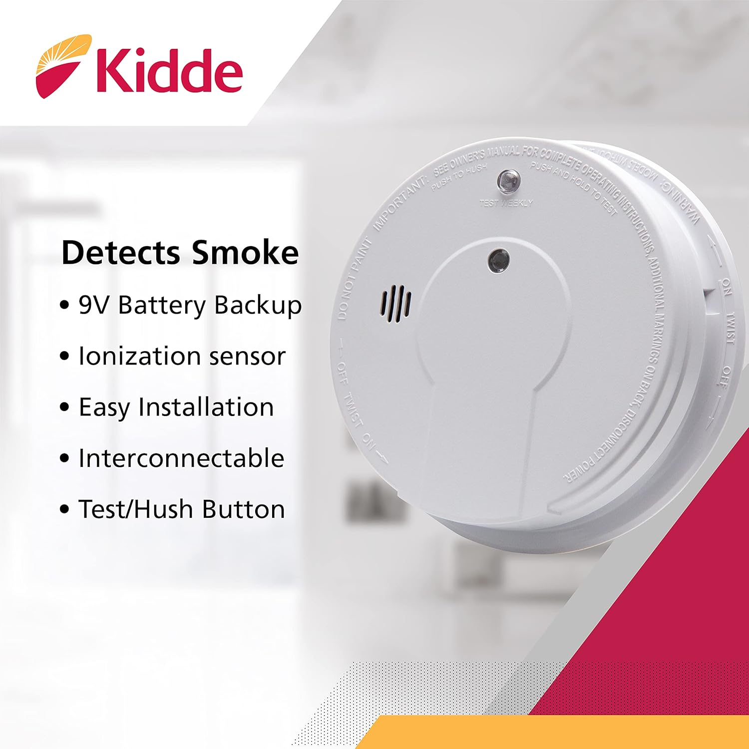Kidde i12040 120V Wire-In Smoke Alarm with Battery Backup H440717