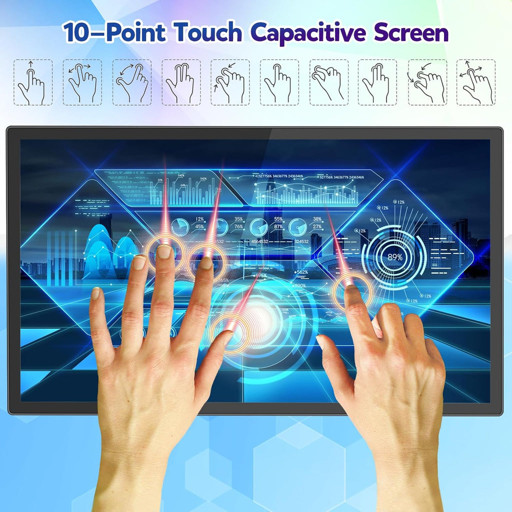 32 inch Capacitive Multi-Touch Industrial Monitor with Speakers, USB, VGA, DVI & HDMI Ports I9647