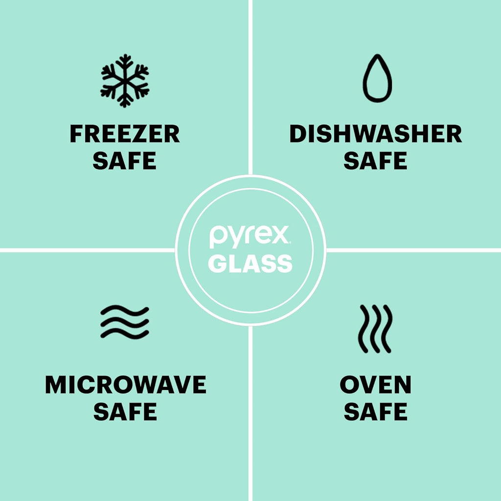 Pyrex Easy Grab 8-Piece Glass Baking Dishes With Lids, Freezer and Microwave Safe L27132