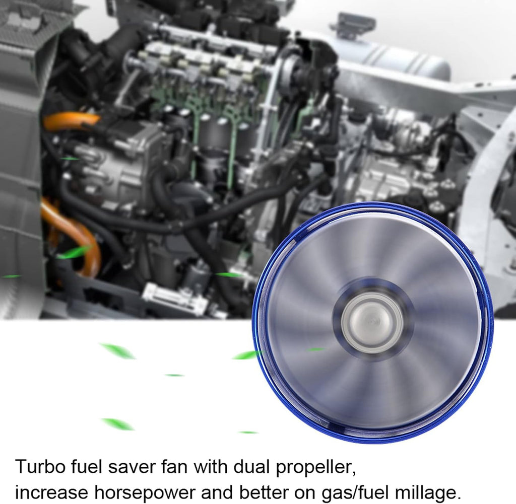 Air Intake Twin Fan Turbocharger Fuel Saver (Blue) B31047