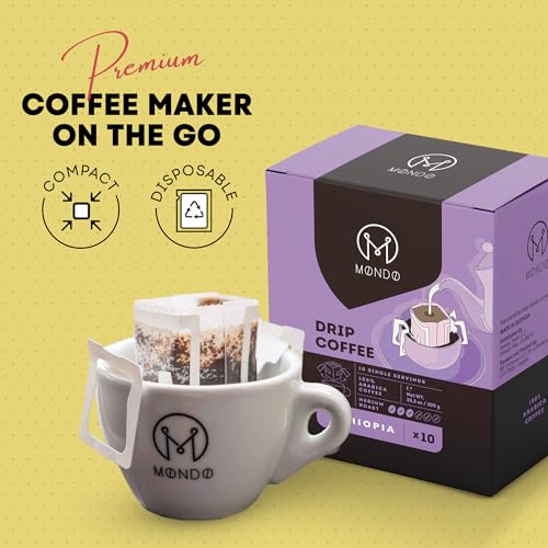 Mondo Coffee 100% Arabica Ground Coffee, Disposable Filters, 10-Pack U7224