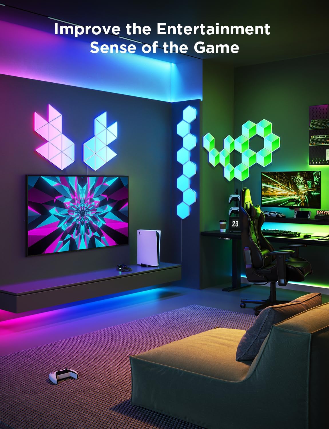 Govee Glide Hexa Pro Light Panels, RGBIC 3D Hexagon Wall Lights, 10 Pack R319