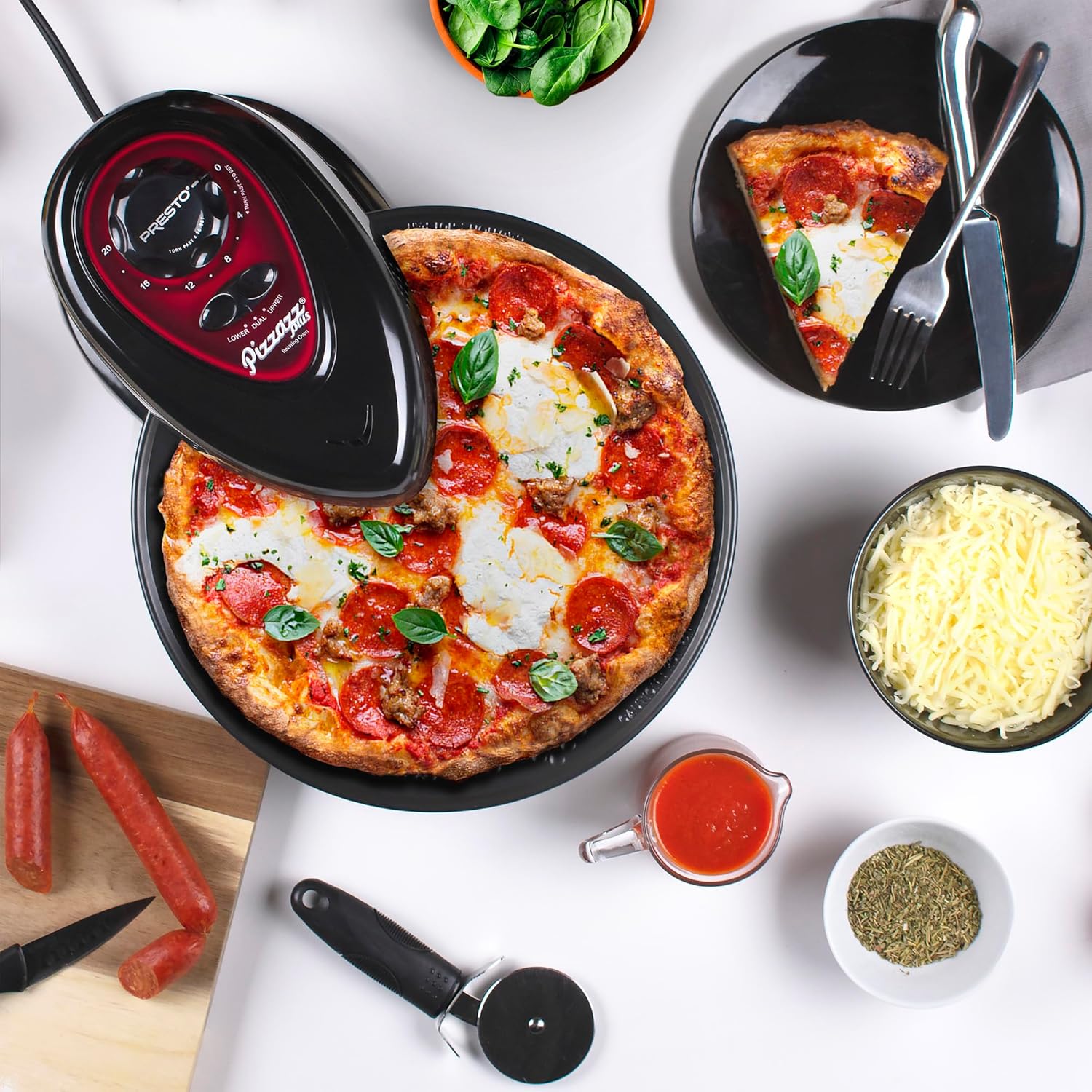 Presto Pizzazz Plus Rotating Oven, Black P3960