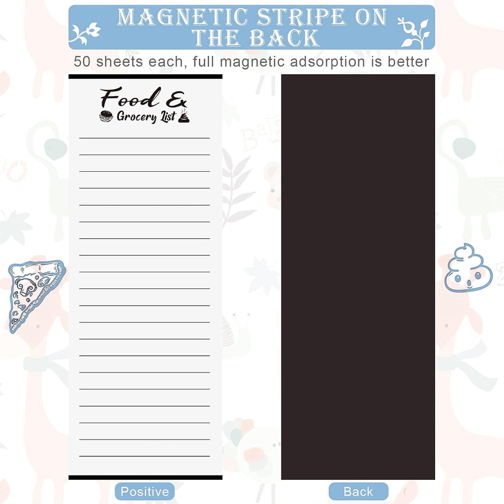 2 Pieces Magnetic Grocery List Set with Pen Holder, PU Leather Notepad for Refrigerator Q69733
