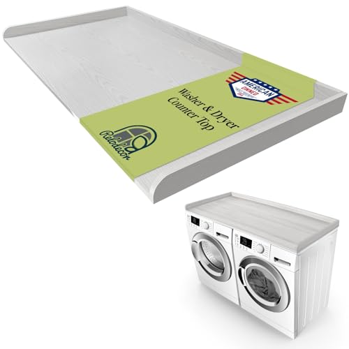RELODECOR Washer and Dryer Countertop with Non-Slip Mat - Laundry Countertop Durable Melamine Finish for Laundry Room Organization