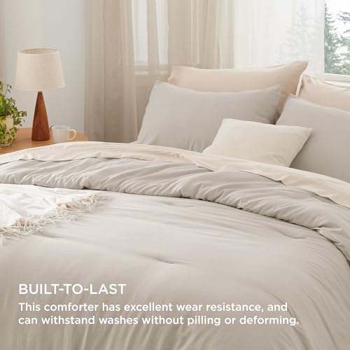 Bedsure Comforter Set, Prewashed Soft 3-Piece Bedding, Lightweight Comforter with 2 Pillowcases S37260