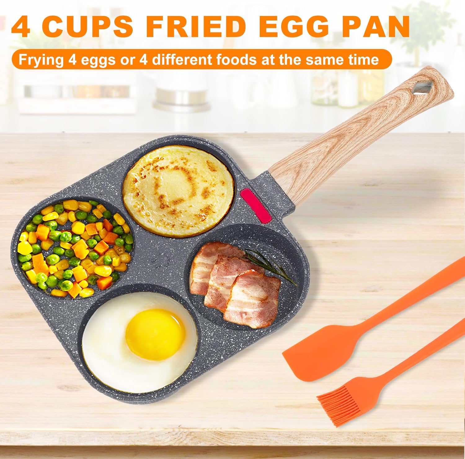 Nonstick 4-Cup Egg Pan for Gas & Induction Cooktops S864295