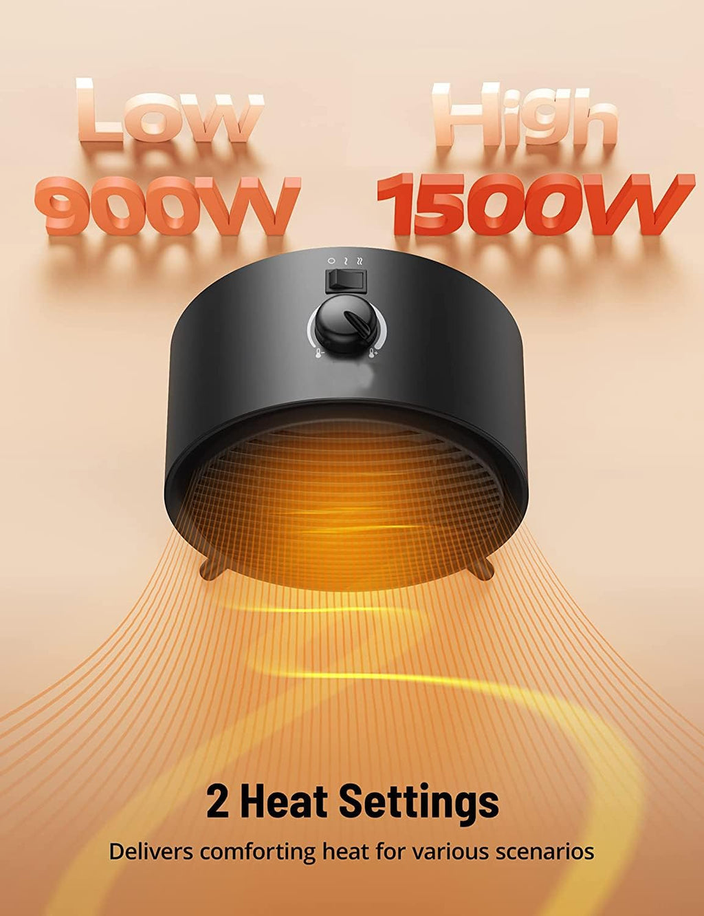 Space Heater 1500W PTC Ceramic Portable Heater with Thermostat T88481