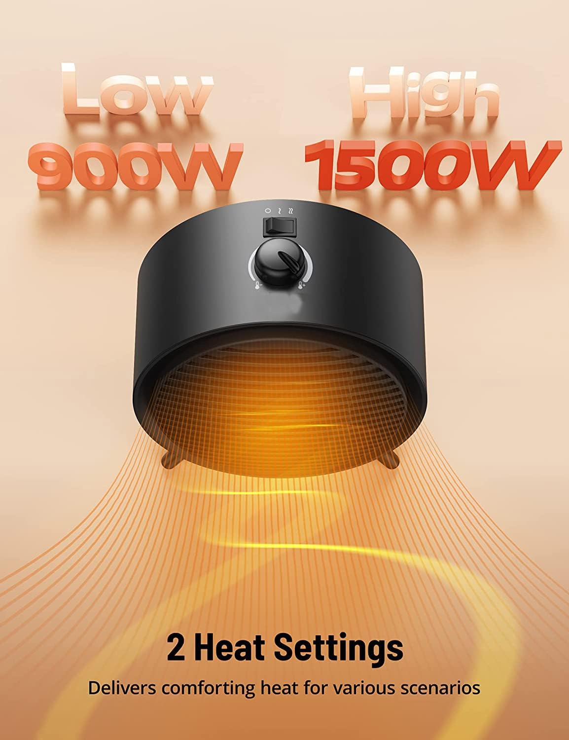 Space Heater 1500W PTC Ceramic Portable Heater with Thermostat T88481
