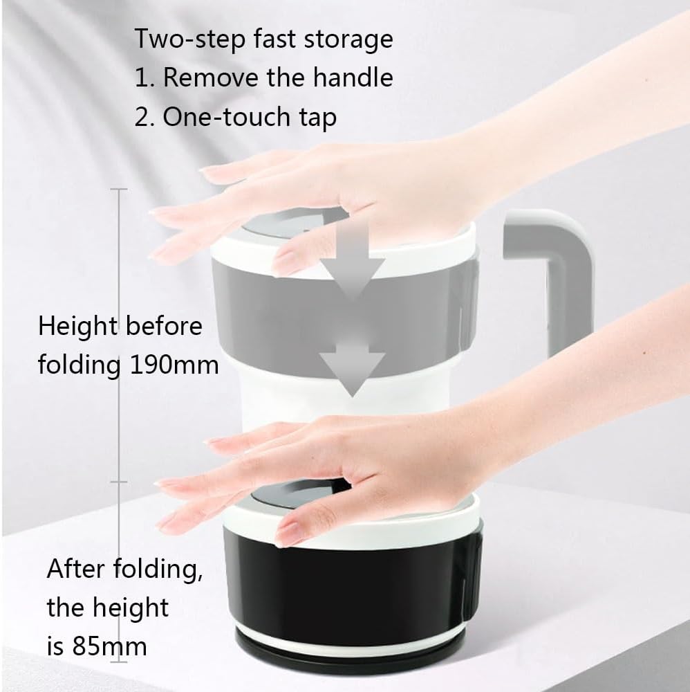 Foldable Electric Kettle with LED Display, Food Grade Silicone, 0.6L W929