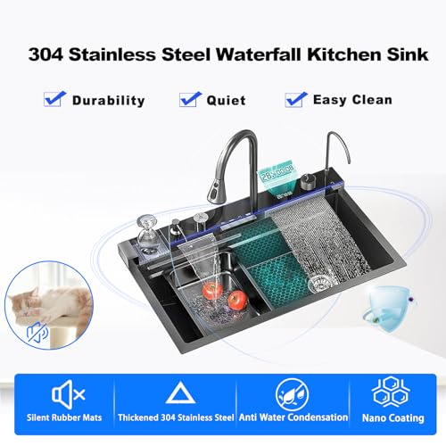 304 Stainless Steel Kitchen Sink with Dual Waterfall Outlets C6943