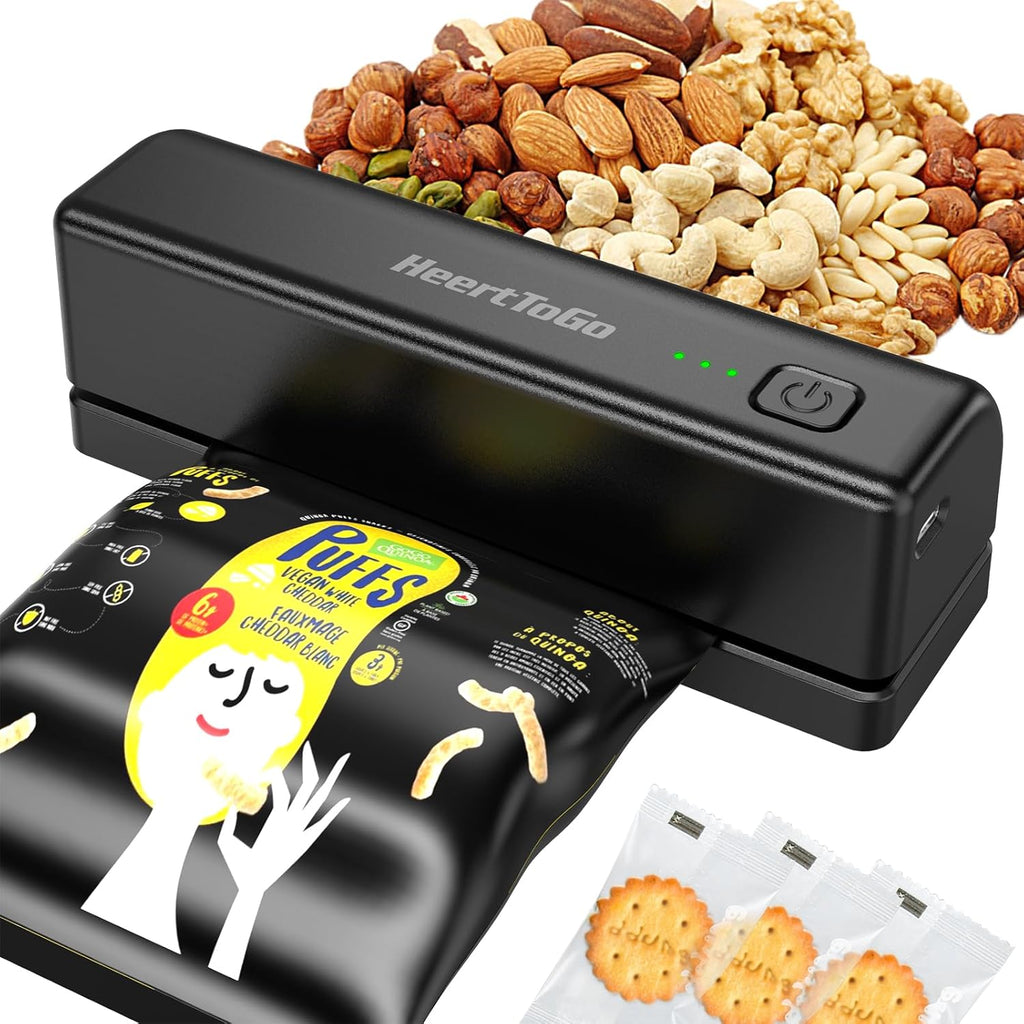 Heating Sealer, Mini Sealer Machine Rechargeable 3000mAh, Heating Quick Sealer for Food Bag, Chips and Snacks Bags Freshness, Portable item for Kitchen, Picnic, Gift for Family, Friends