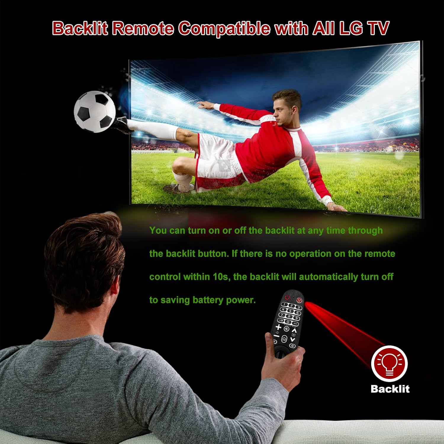 LG TV Remote Control Replacement, Backlit Universal for LG Smart TVs Z6963