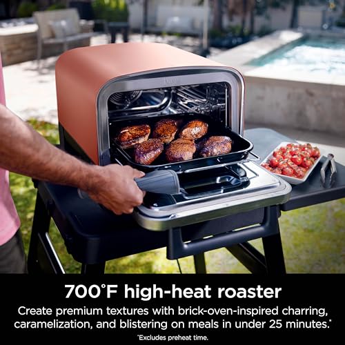 Ninja Woodfire Pizza Oven, 8-in-1 Outdoor Oven, 700°F, Terracotta Red F3554