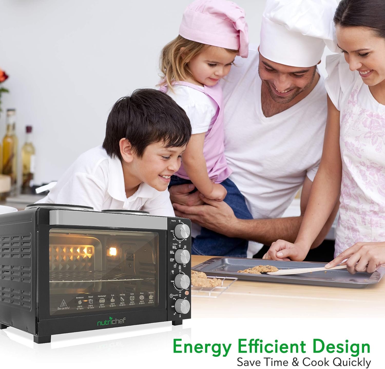 Nutrichef 30 Quart Convection Oven & 2 Burner Cooker V5848