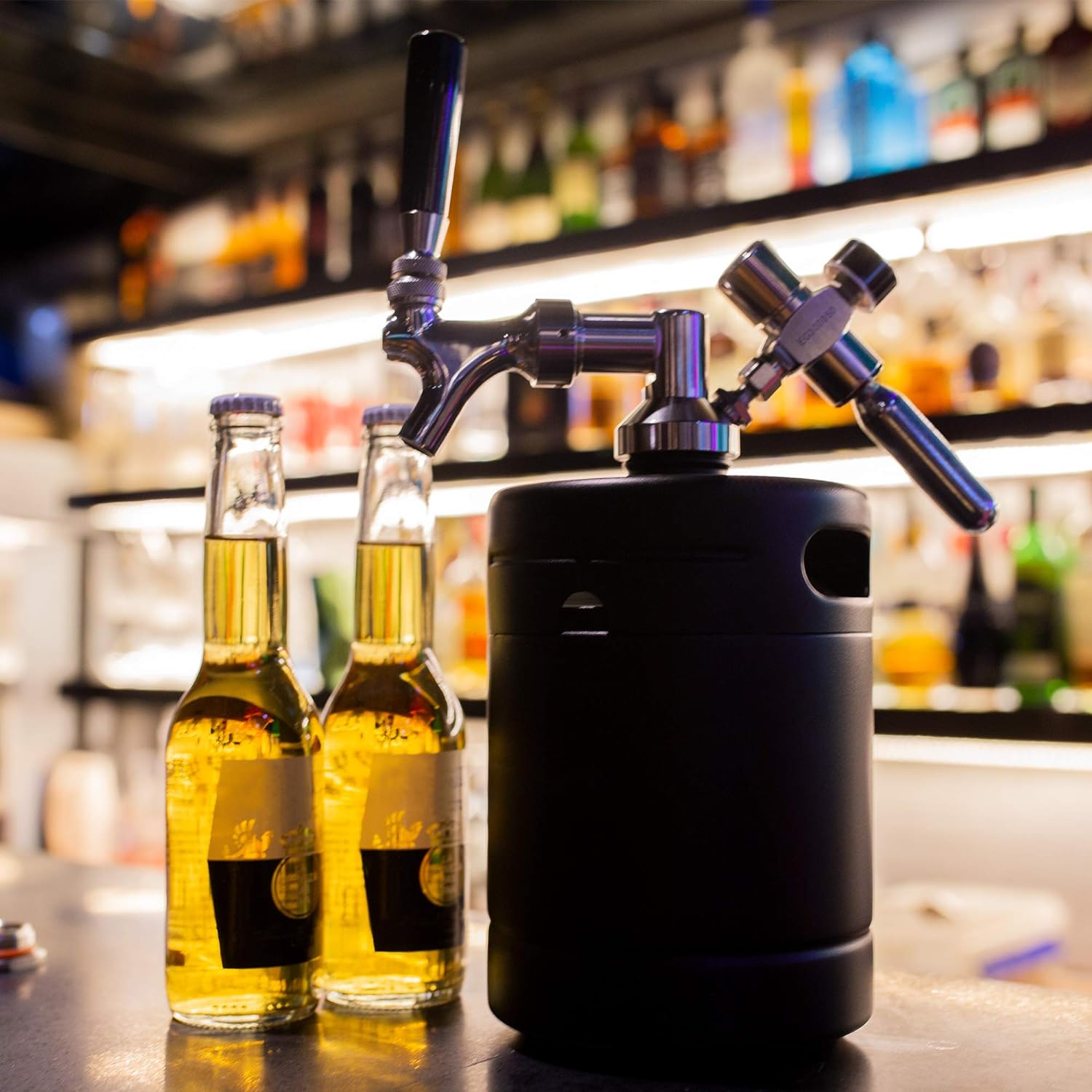 TMCRAFT 64oz Pressurized Stainless Steel Mini Keg Growler with Cooler Jacket Z15527