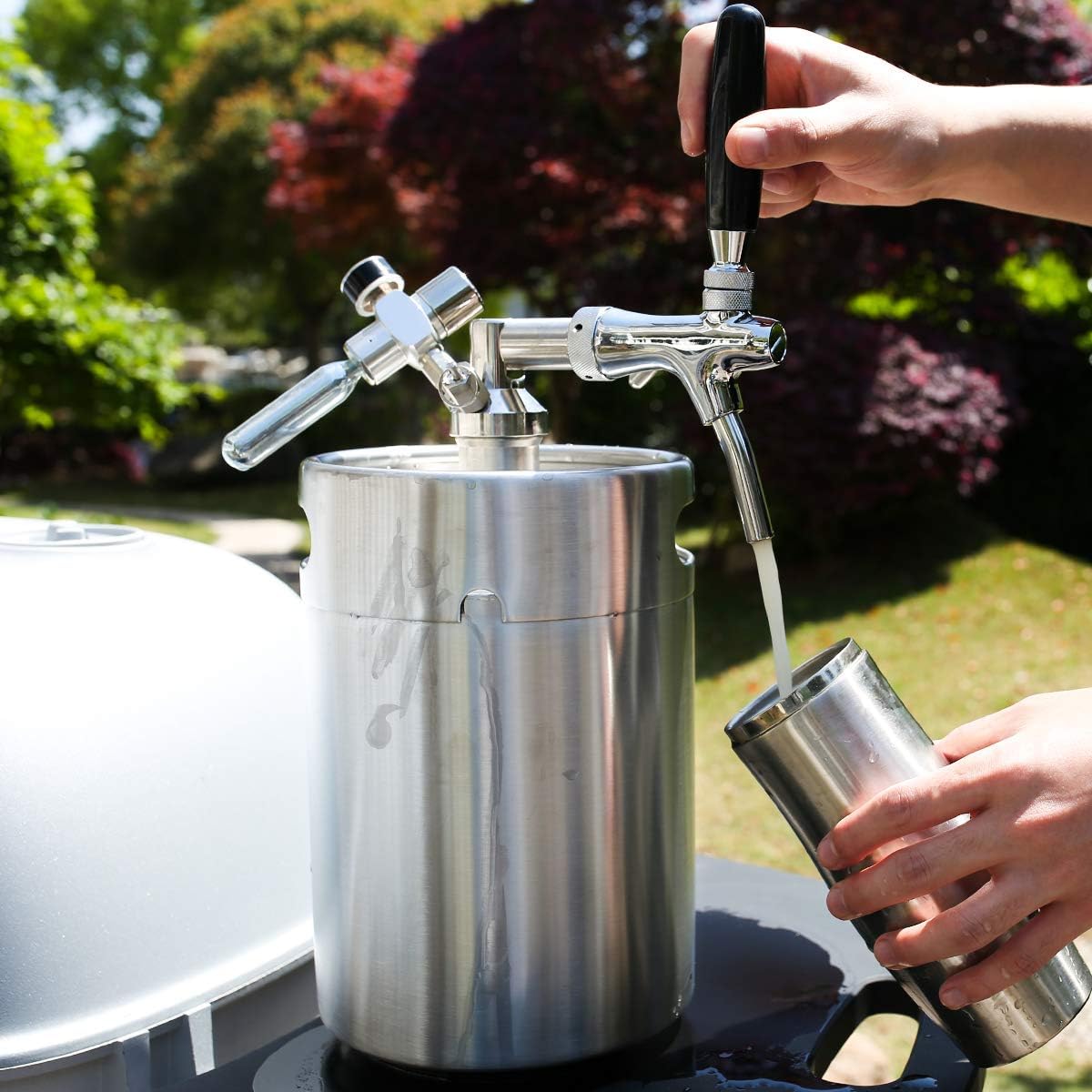 TMCRAFT 170oz Mini Keg Growler, Stainless Steel Pressurized Homebrew Beer Kit V163817
