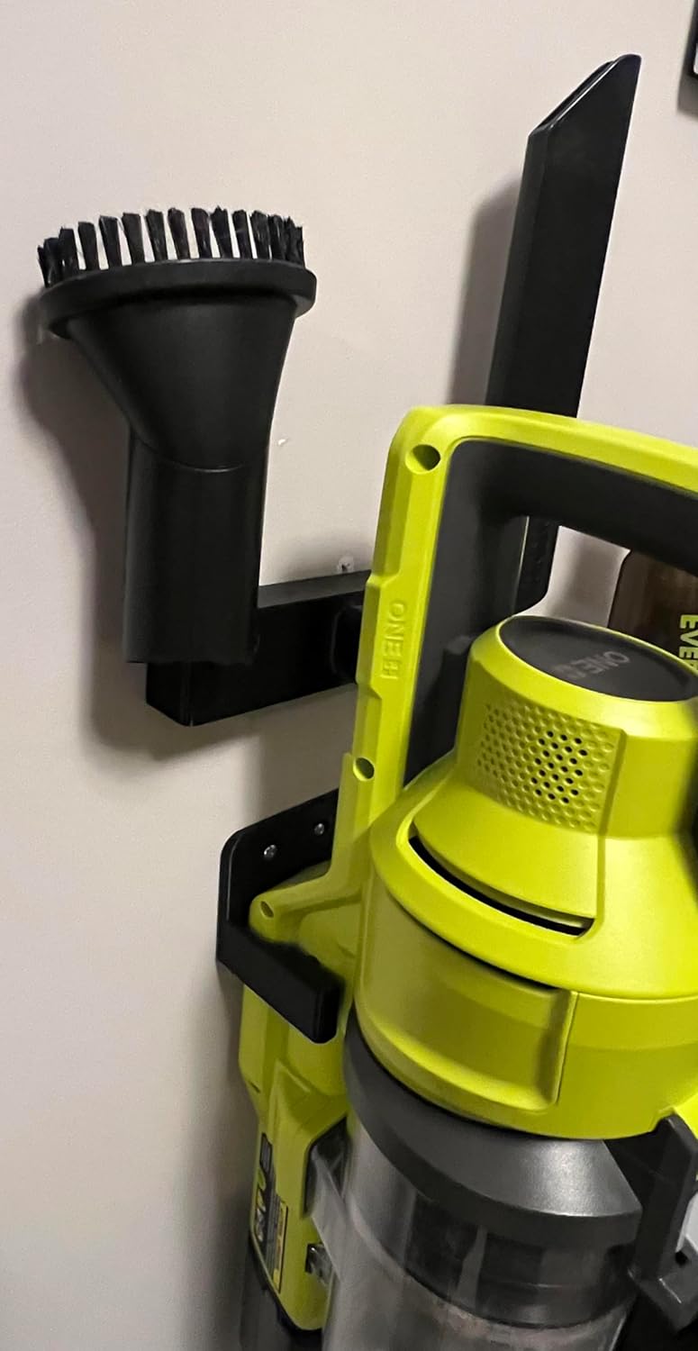 Wall Mount for Use with Ryobi ONE+ 18V Stick Vac -PCL & PB Compatible - NO Battery Design - Black