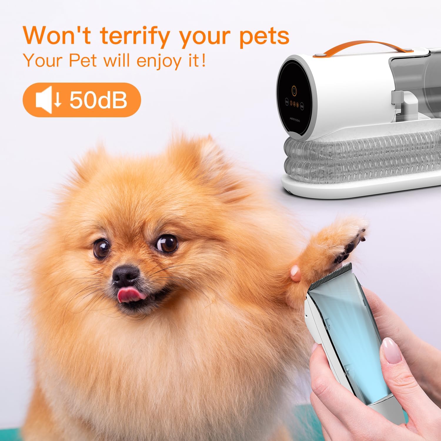 AIRROBO PG100 Dog Grooming Vacuum, 12000Pa Suction, 5 Pet Grooming Tools V151