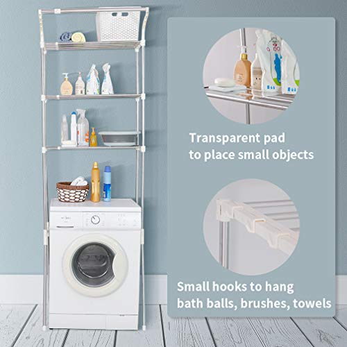 Hershii 3-Tier Over The Toilet Storage Rack with Hanging Rod I552