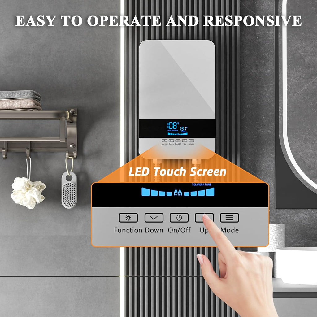 Electric Tankless Water Heater 8.5KW 240V, Point of Use with Digital Display P649