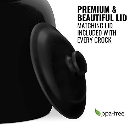 Geo Sports Porcelain Ceramic Crock Water Dispenser with Wood Stand and Stainless Steel Faucet L1900