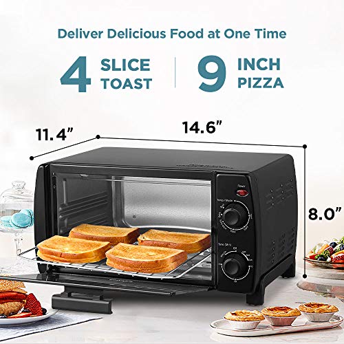 COMFEE' Mini Toaster Oven with Timer for Bake, Broil, Toast Z7045