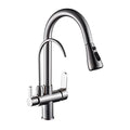 LUNEZY Kitchen Sink Mixer Taps Deck Mounted Black Kitchen Faucets, Pull Out Hot Cold Water Filter Tap for Kitchen, Three Ways Sink Mixer Kitchen Faucet Easy to Install (Color : Pull Out B