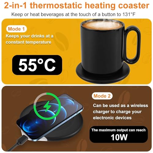 Smart Mug Warmer Set Coffee Cup Heater Electric Coaster for Home Office Desk S1174