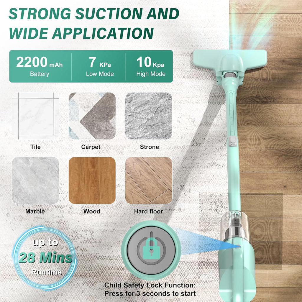 Cordless Vacuum Cleaner Stick Handheld 3-in-1 Lightweight for Home Car Pet Hair A77452