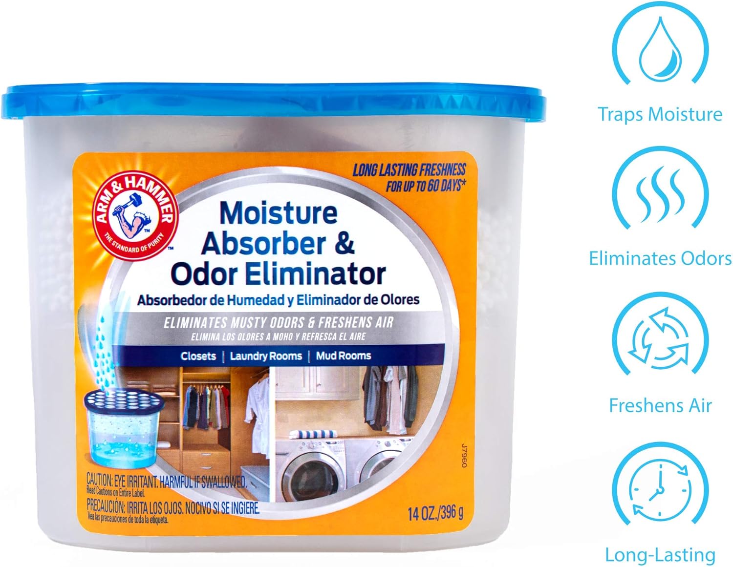 Arm & Hammer Fragrance Free Disposable Moisture Absorber 14 oz. Tub G65124