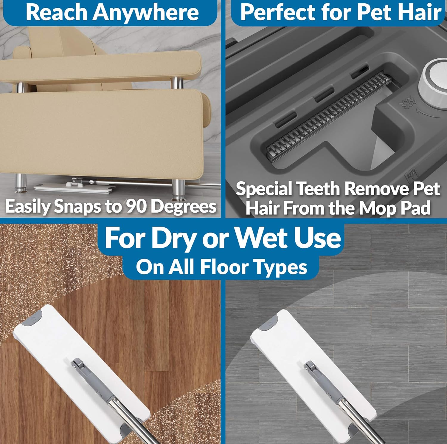 X3 Mop, 3-Chamber Flat Mop and Bucket Set with Microfiber Pads Y7798