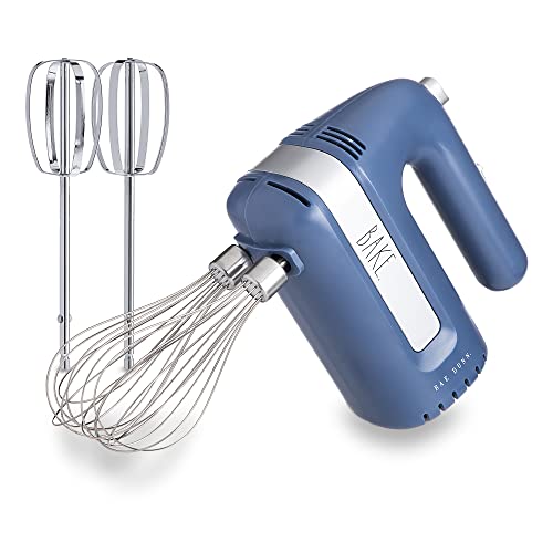 Electric Hand Mixer, Handheld Mixers for Kitchen, With Beaters and Whisk Attachments for Cooking and Baking, Lightweight Handmixer Labeled "BAKE" by Rae Dunn