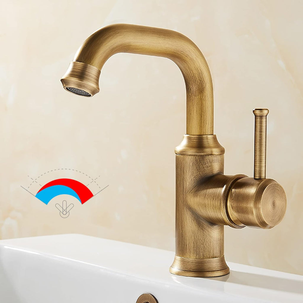 Retro Kitchen Mixer Tap Brass 360° Rotatable for Basin S4919