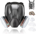 Full Face Respirator Mask, Respirator Mask with Filters, Reusable Gas Mask Against Gases, Dust, Vapors Suitable for Paint, Epoxy Resin, Welding, Sanding, Cutting, Chemicals and Other Work