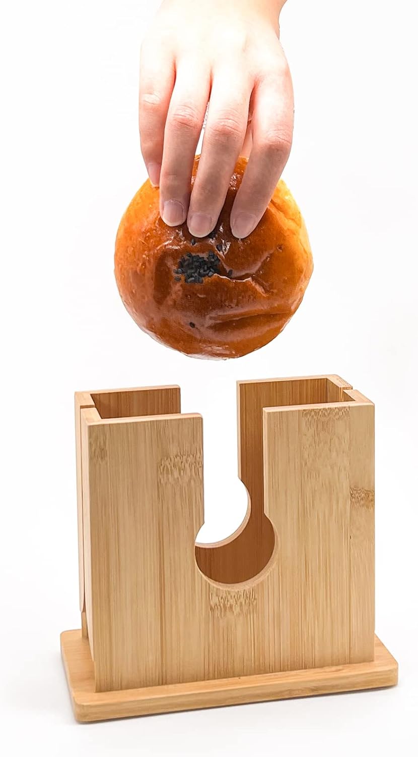 Bamboo Bagel Slicer with Anti-Slip Silicone Base M385