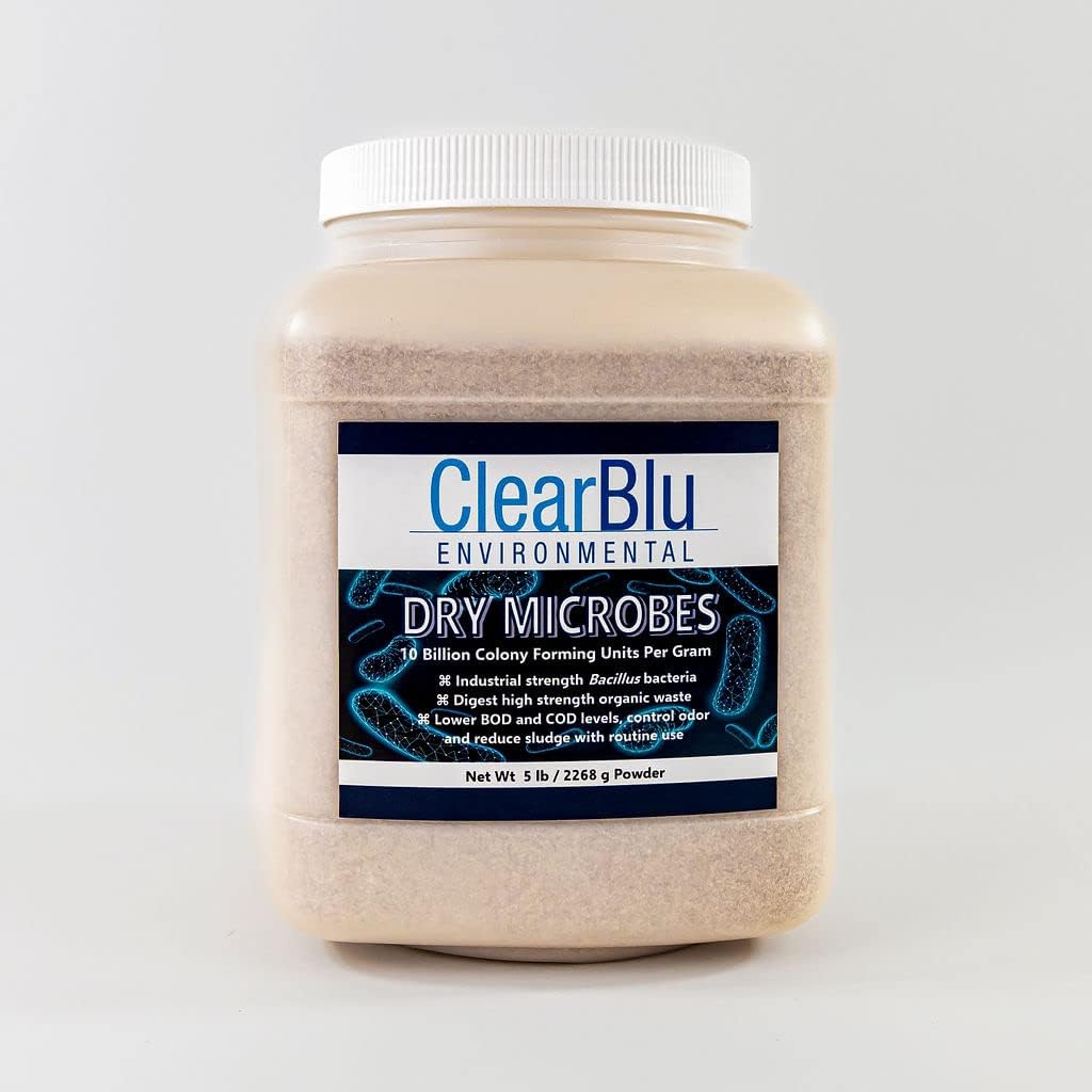 5 Lb Dry Microbes 10 Billion CFU Industrial Strength Bacteria Digesting Waste in Septic Systems, Grease Traps, Treatment Systems, and Ponds