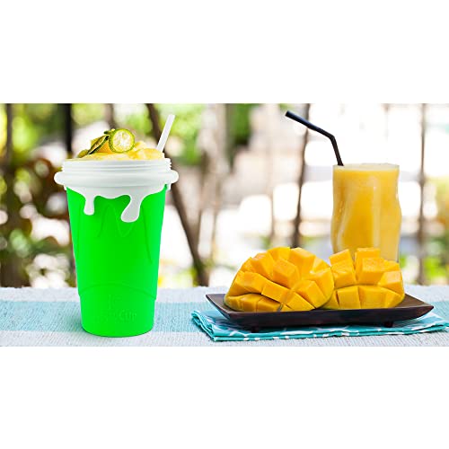 Large Slushie Maker Cup 500ml Double Layers Silicone Squeeze Cup I5789