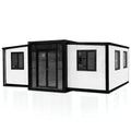 Portable Prefabricated Tiny Home - 19x20ft Expandable Prefab Tiny House for Hotel, Booth, Office, Guard House, Shop, Villa, Warehouse, Workshop (with Restroom)