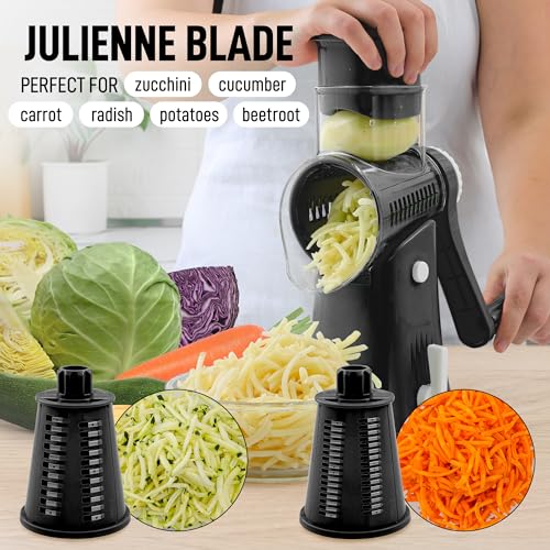 Rotary Cheese Grater with Reinforced Suction, Stainless Steel Drum Blades C537410