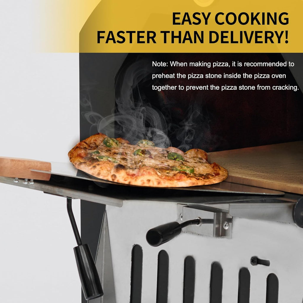 Wood-Fired Pizza Oven Outdoor with Pizza Stone and Cover V7817