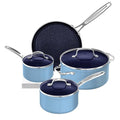 Nuwave 7pc Cookware Set Healthy Duralon Ceramic Nonstick Coated, Scratch-Resistant, PFAS Free, Oven Safe, Induction Ready, Glass Lids & Stay-Cool Handle