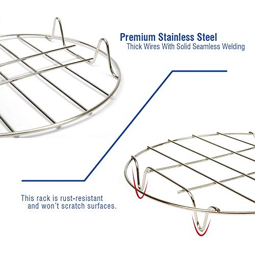 2 Pack Round Cooking Racks 8" Stainless Steel for Air Fryer, Instant Pot A432