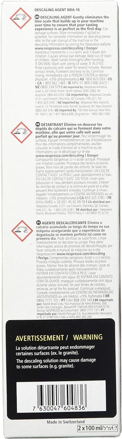 Nespresso Descaling Solution, 2 Packets T15603
