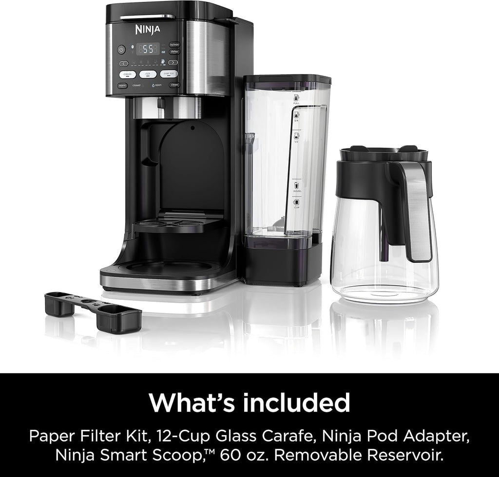 Ninja CFP101 DualBrew Hot & Iced Coffee Maker, Single-Serve & 12-Cup, Black D982908