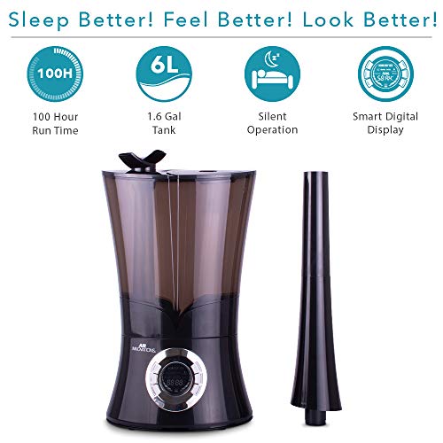 Air Innovations MH-901DA Top Fill Cool Mist Ultrasonic Humidifier, Black X61263