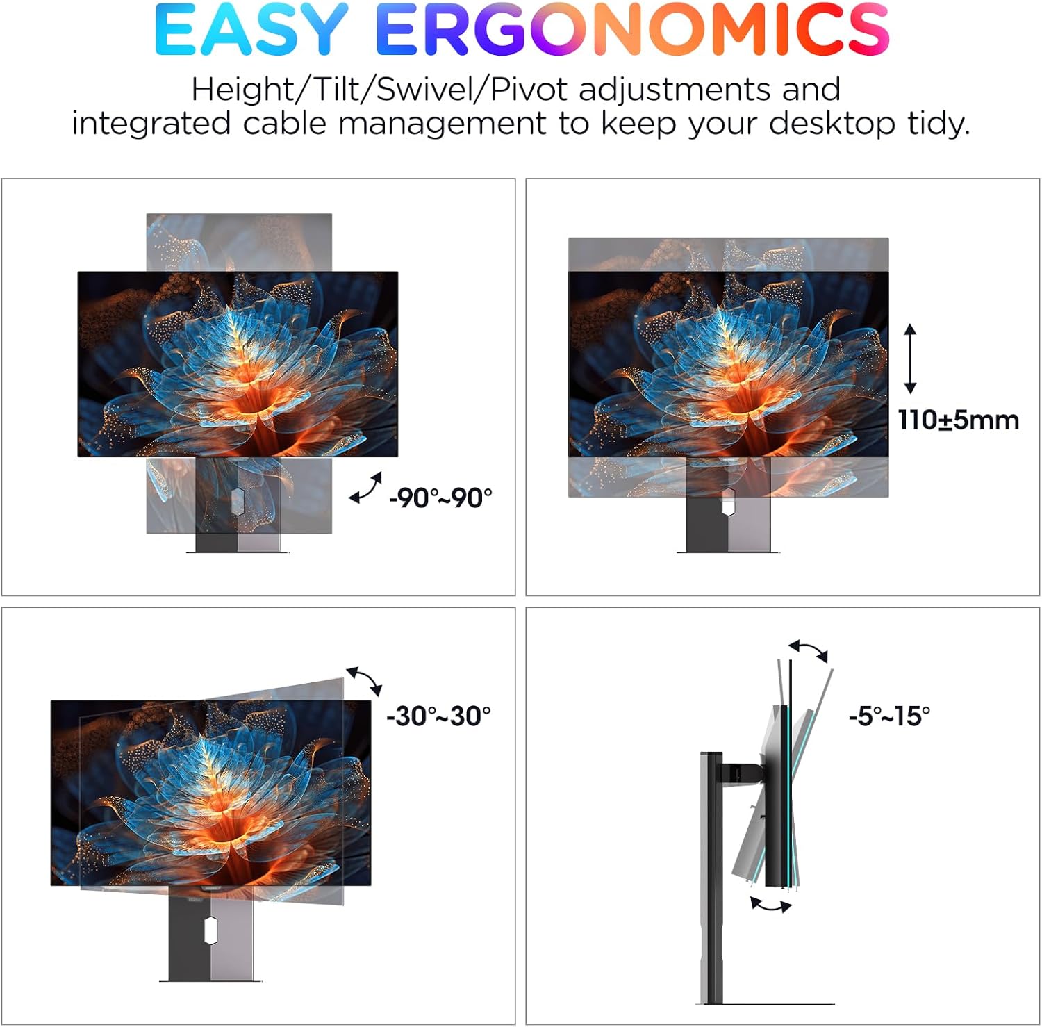KOORUI 27 inch OLED Gaming Monitor, 1440P 240Hz, 0.03ms, USB-C Q667202