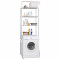 Hershii 3-Tier Laundry Room Shelf Over The Toilet/Washing Machine Storage Rack Bathroom Organizer Adjustable Space Saver Shelving Units with Clothes Hanging Rod