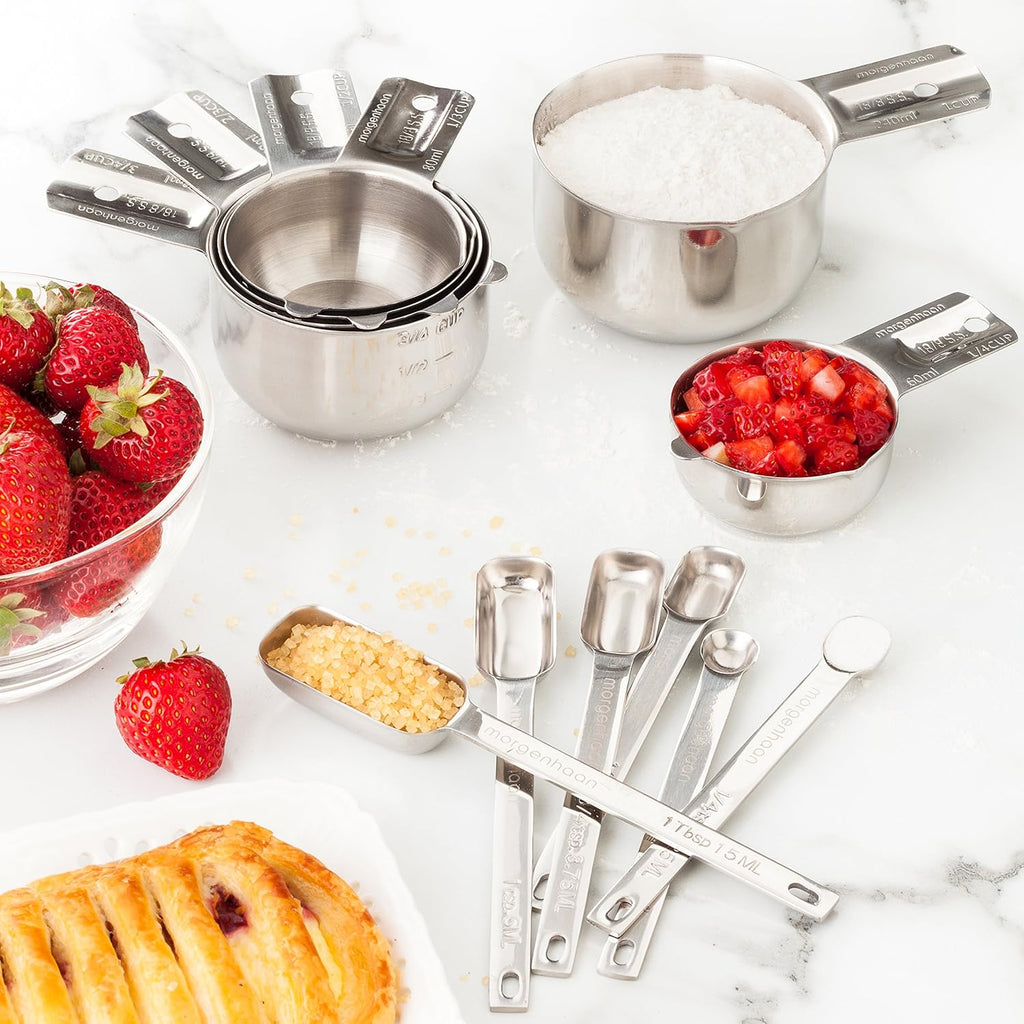 Stainless Steel Measuring Cups and Spoons Set 18-Piece, Dishwasher Safe S8073