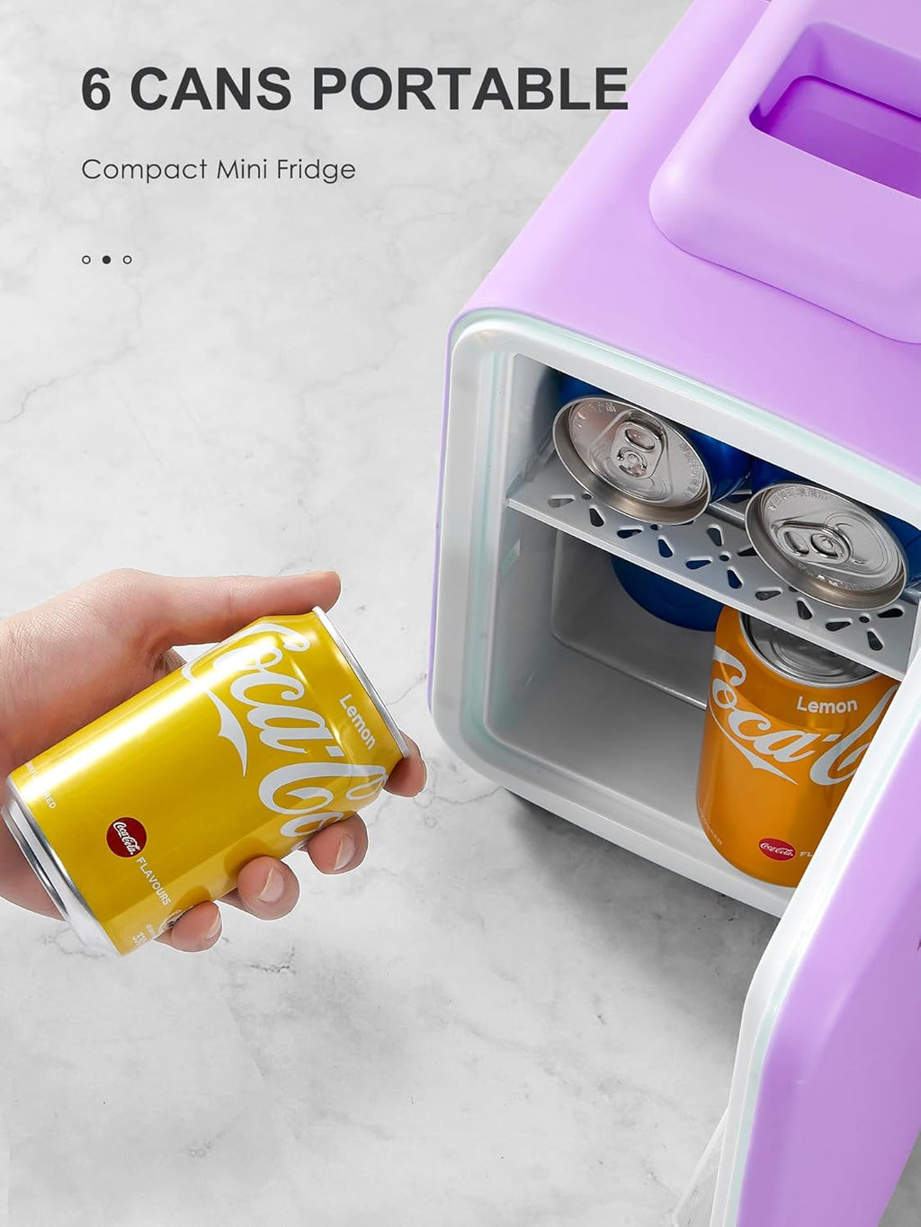 Mini Fridge 3.7 Liter Portable Cooler and Warmer for Skincare, Beverage, Food (Purple) B95870